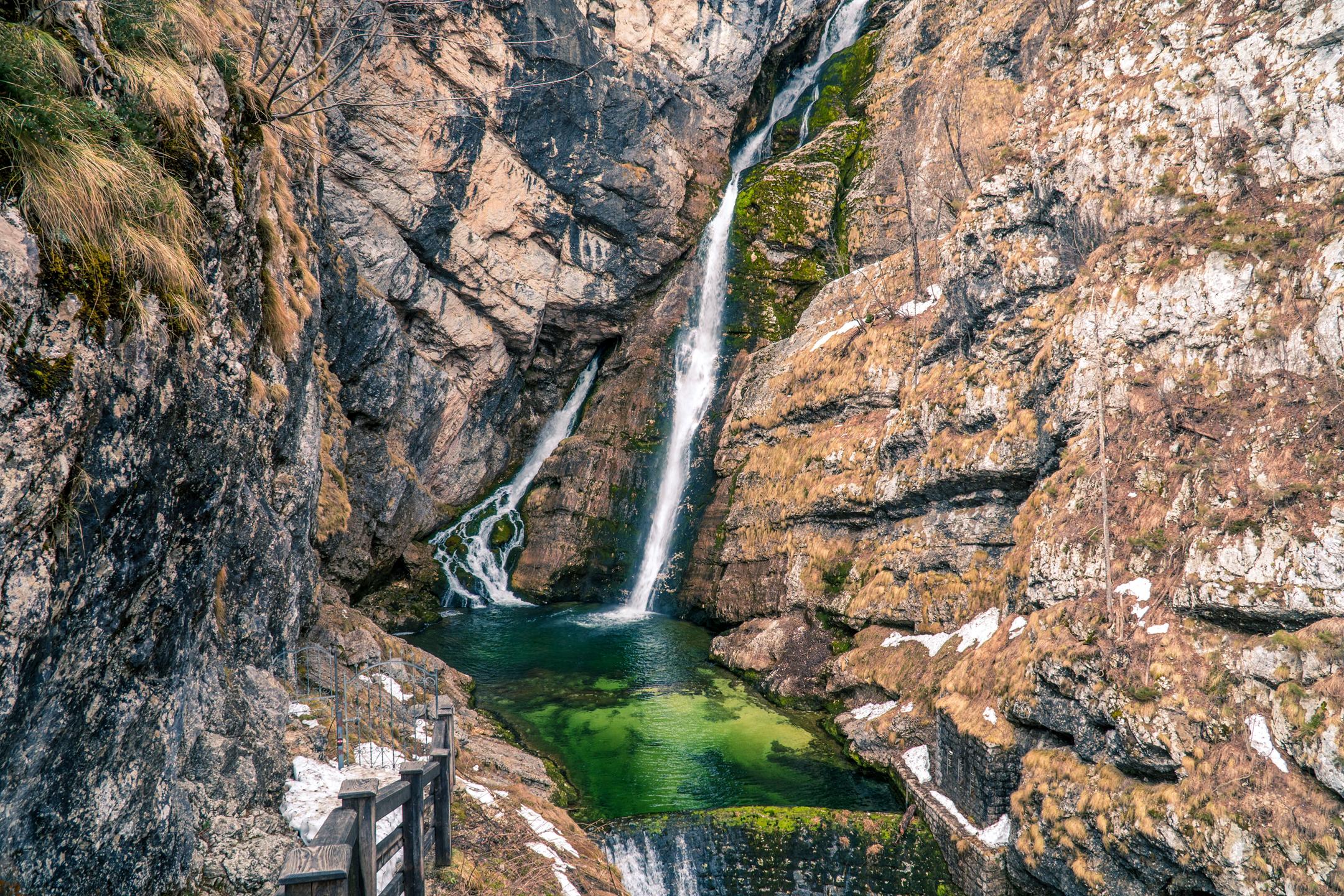 Waterfall Savica in Slovenia, near Lake Bohinj