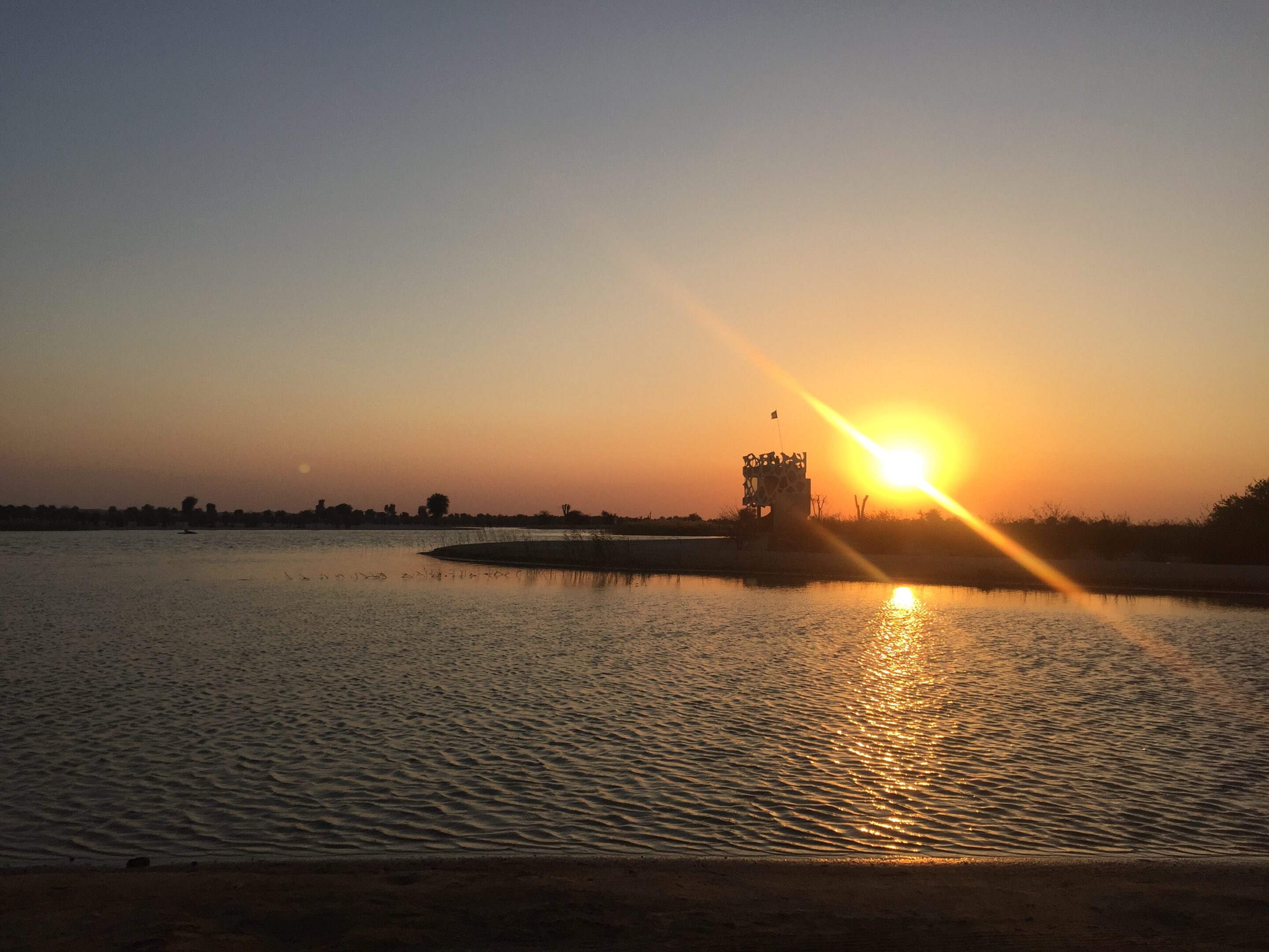 Sunset at Al Qudra lake Dubai, UAE