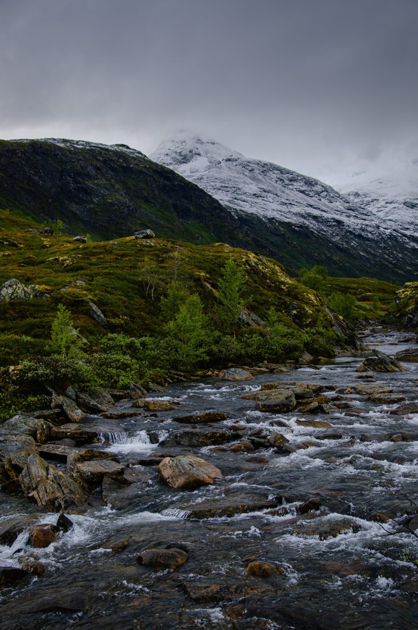 Mountains and river near Jotunheimen National Park