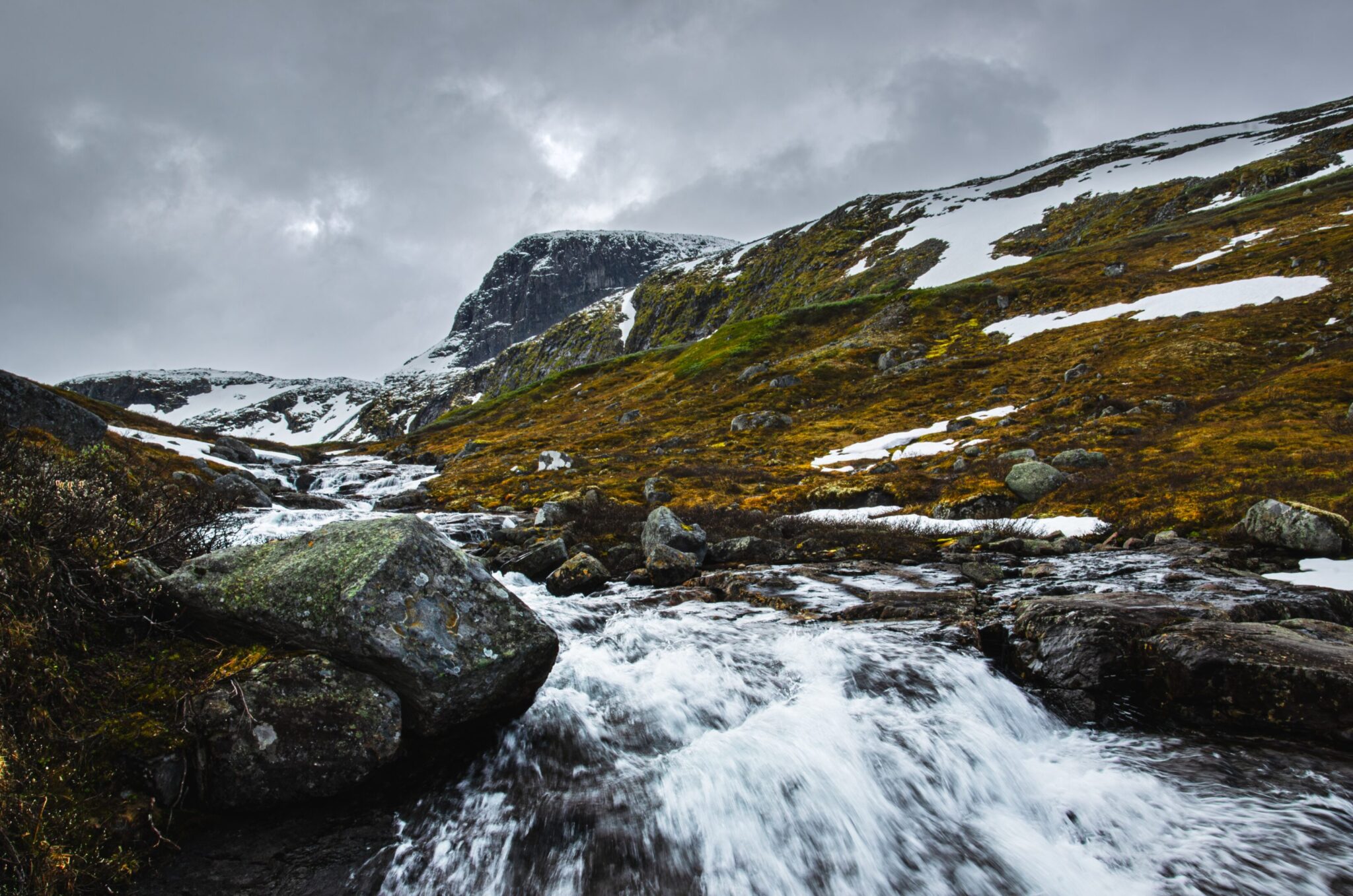 Mountains and river near Jotunheimen National Park