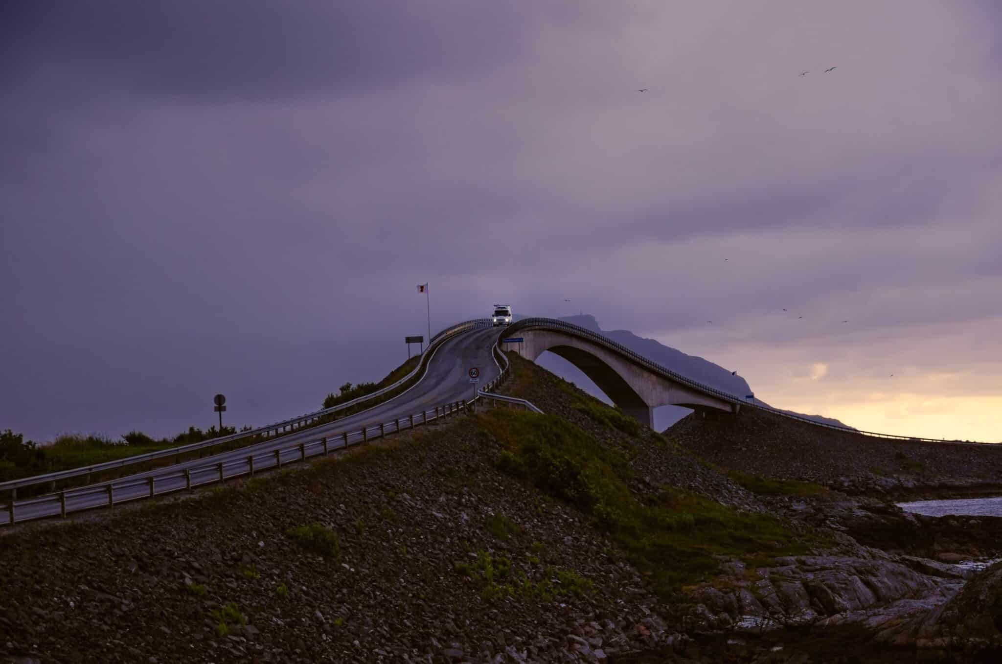 Evening view of bridge to Atlantic Ocean Road