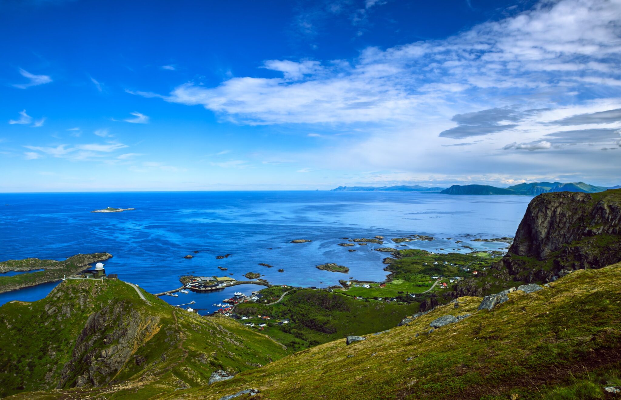 Small town and sea in Norway