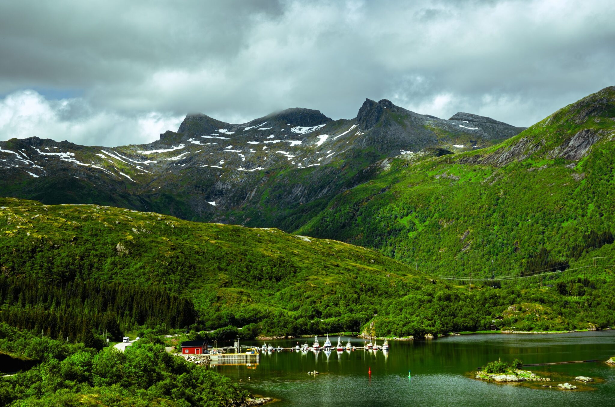 Lake and mountains in Lofoten