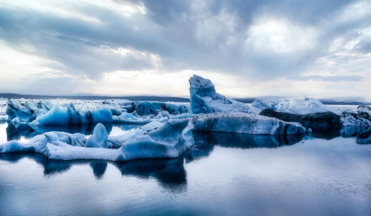 large pieces of glacier on the Jökulsárlón lagoon